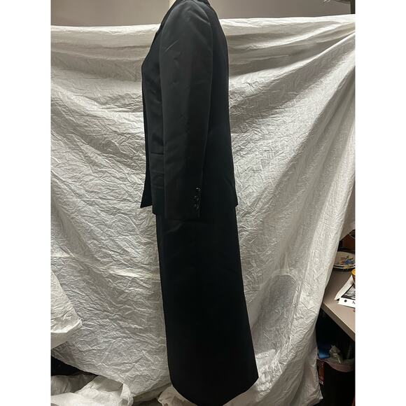 Vintage Black Silk Blazer And Long Skirt with Shiny Buttons and No Tags - Picture 3 of 7